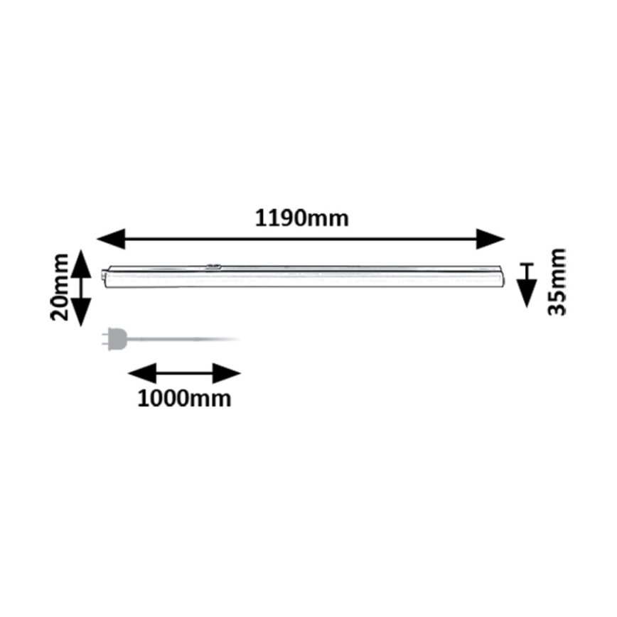 Rabalux - LED Лампа за под кухненски шкаф LED/16W/230V 3000/4000K черен