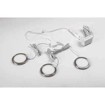 Rabalux - КОМПЛЕКТ 3x LED димируемо осветление за шкаф LED/1W/230V 4000K