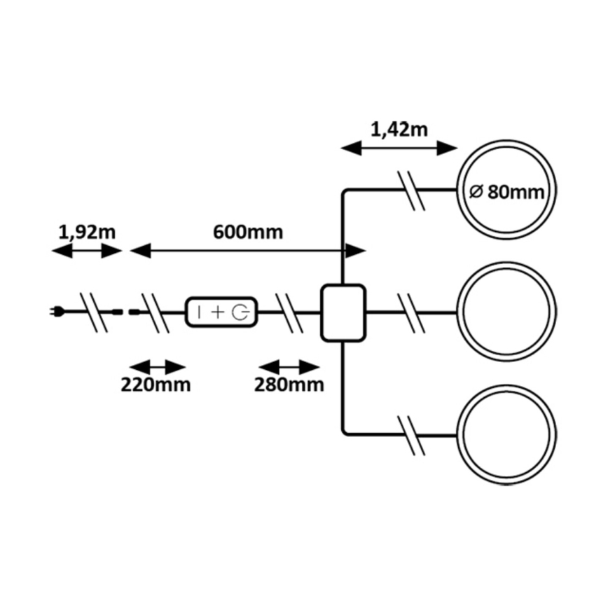 Rabalux - КОМПЛЕКТ 3x LED димируемо осветление за шкаф LED/1W/230V 4000K
