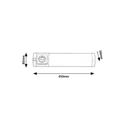 Rabalux - LED лампа за под кухненски шкаф с чекмедже LED/5W/230V 4000K 45 cm матов хром