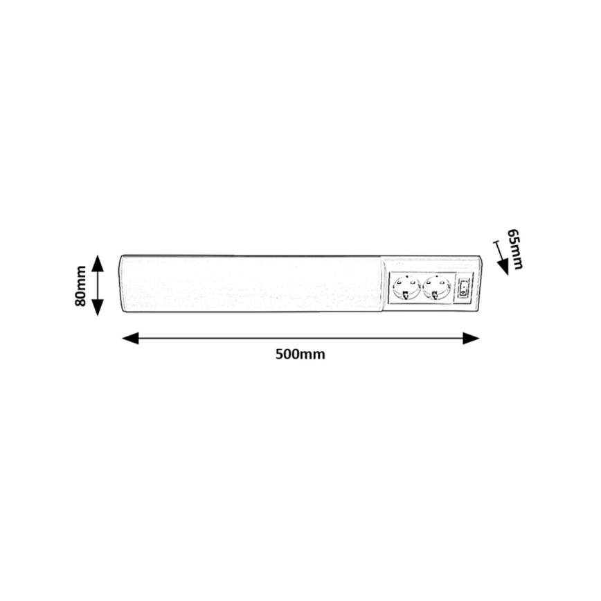 Rabalux - LED Лампа за под кухненски шкаф с 2 контакта LED/10W/230V 4000K 50 см бял