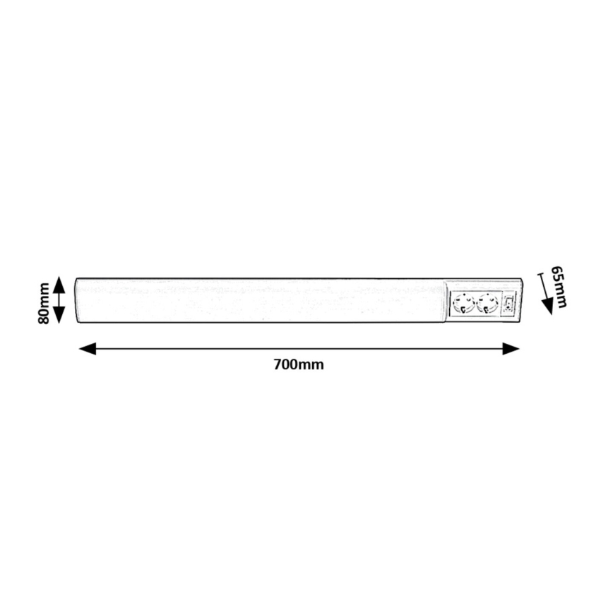 Rabalux - LED Лампа за под кухненски шкаф с 2 контакта LED/15W/230V 4000K 70 см бял