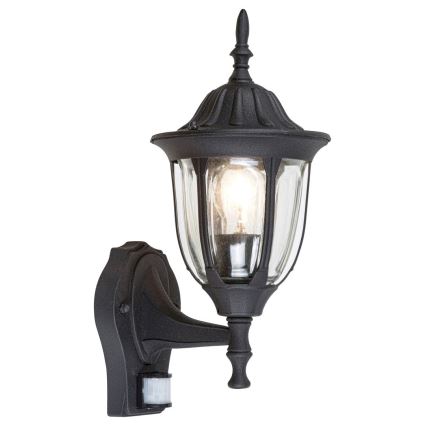 Rabalux - Екстериорен аплик със сензор MILANO 1xE27/60W/230V IP43 черен