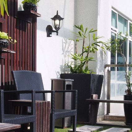 Rabalux - Екстериорен аплик със сензор MILANO 1xE27/60W/230V IP43 черен