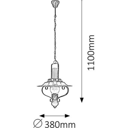 Rabalux - Полилей на верижка 1xE27/60W/230V
