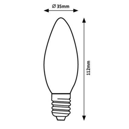 Rabalux - LED Крушка C35 E14/2W/230V 3000K Енергиен клас A