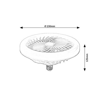 Rabalux - Димируема LED крушка с вентилатор SMD E27/16W/230V 3000-6500K + дистанционно управление