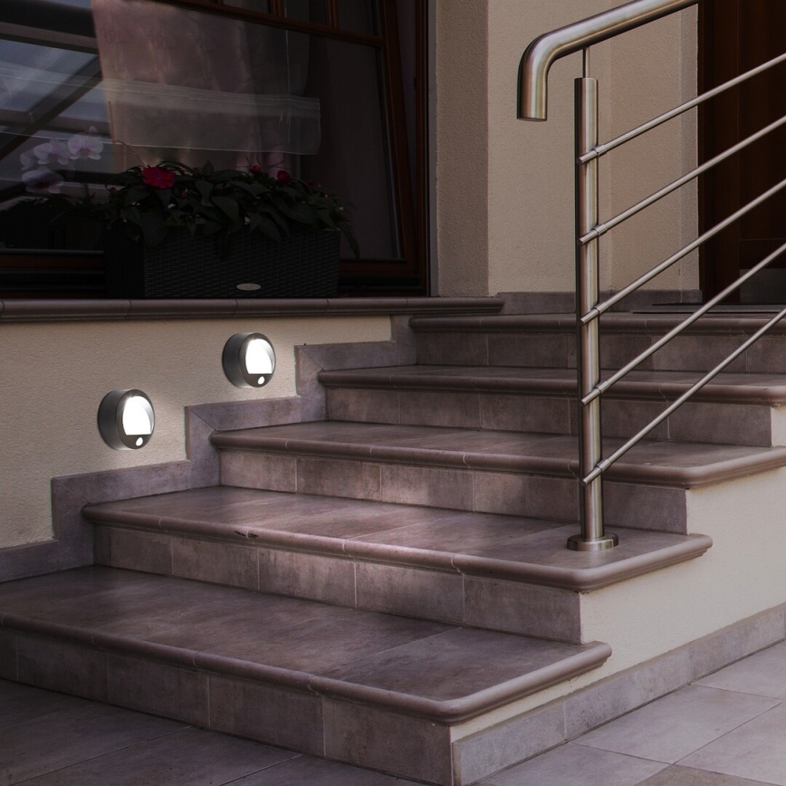 Rabalux - LED Екстериорна Стенна лампа със сензор LED/1,5W/3xAA  IP44