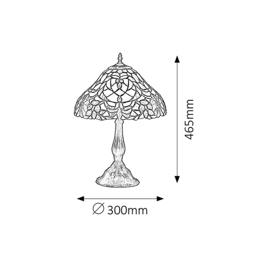 Rabalux - Витражна настолна лампа Tiffany 1xE27/60W/230V
