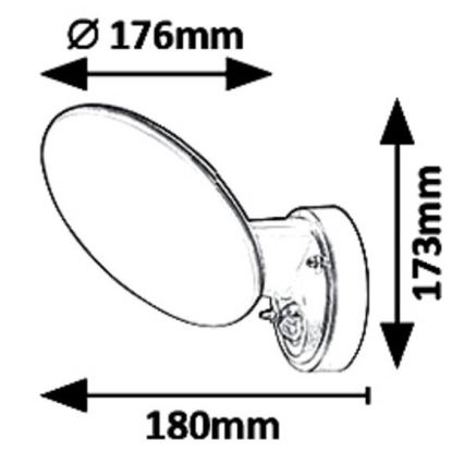 Rabalux - LED Екстериорен аплик със сензор LED/12W/230V IP54