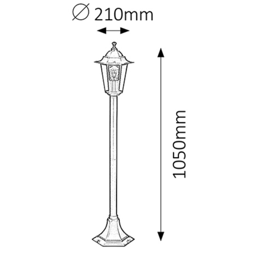 Rabalux - Екстериорна лампа 1xE27/60W/230V 105 см