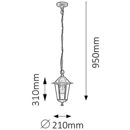 Rabalux - Екстериорна Полилей 1xE27/60W/230V