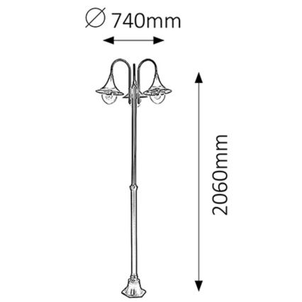 Rabalux - Външно осветително тяло 3xE27/100W/230V IP44 206 cm