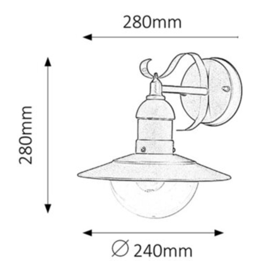 Rabalux - Екстериорна Стенна лампа 1xE27/60W/230V IP44