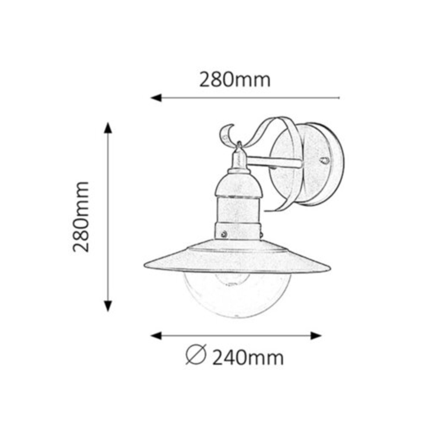 Rabalux - Екстериорна Стенна лампа 1xE27/60W/230V IP44