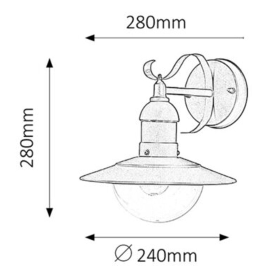 Rabalux - Екстериорна Стенна лампа 1xE27/60W/230V IP44