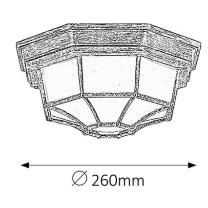 Rabalux - Външно таванно осветително тяло 1xE27/100W/230V IP44 златно/патина/черно