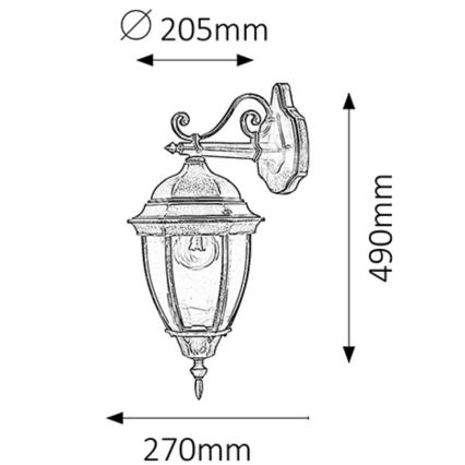 Rabalux - Екстериорна Стенна лампа 1xE27/100W/230V IP44