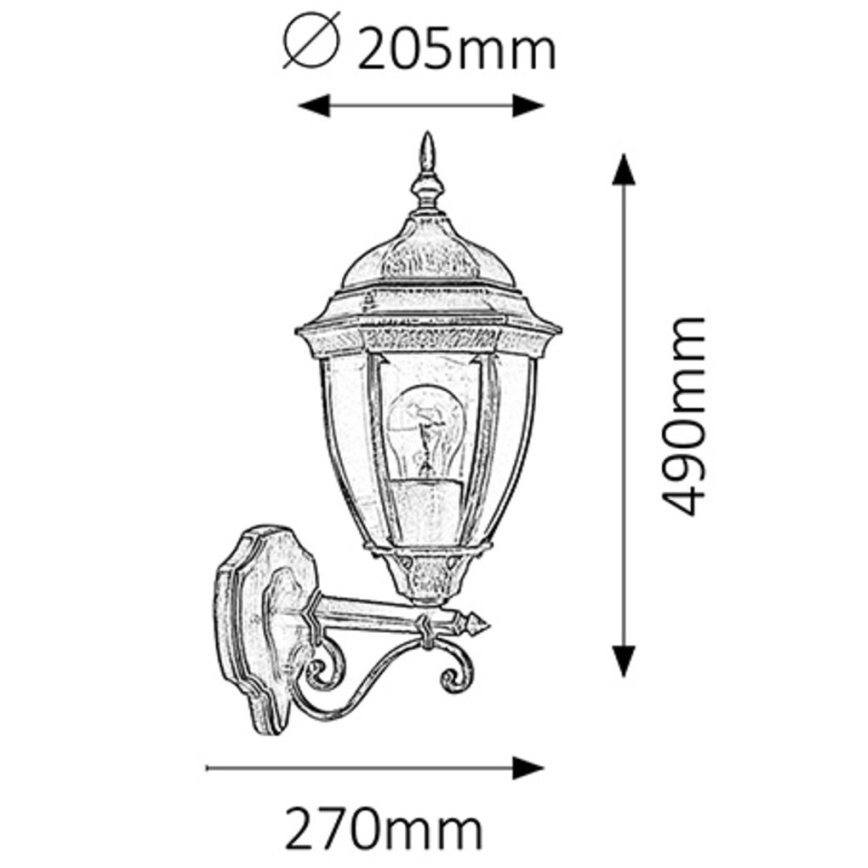 Rabalux - Екстериорна Стенна лампа 1xE27/100W/230V IP44