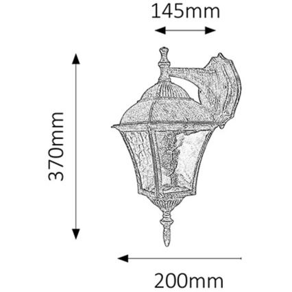 Rabalux - Екстериорна Стенна лампа 1xE27/60W/230V IP44
