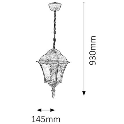 Rabalux - Екстериорен полилей 1xE27/60W/230V IP44