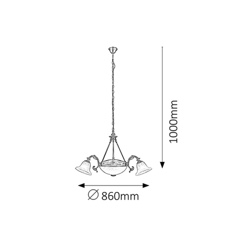 Rabalux 8553 - Полилей на верижка ORCHIDEA 3xE14/40W+2xE27/60W