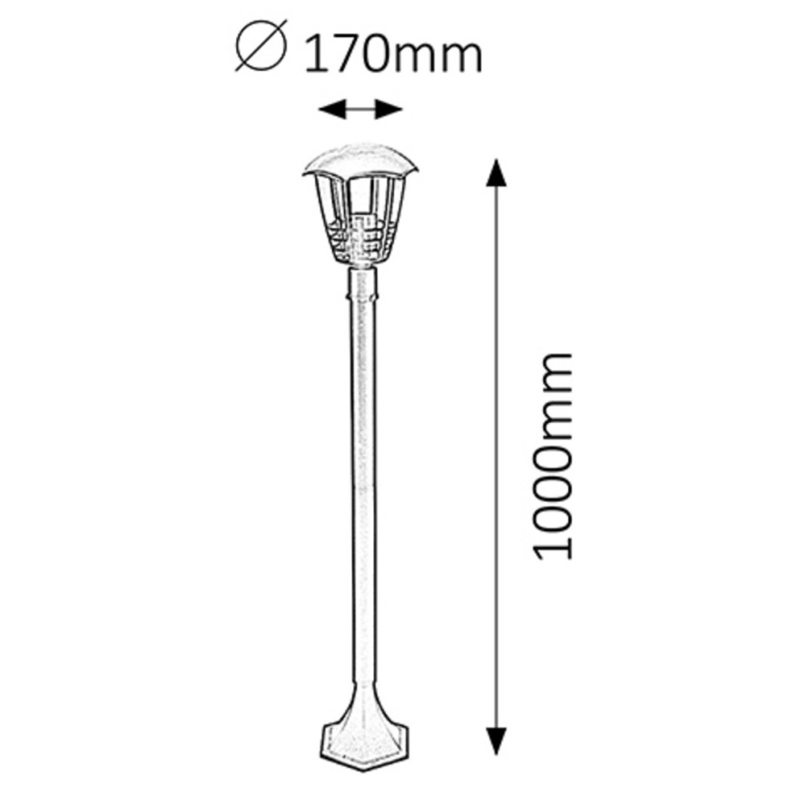Rabalux - Екстериорна лампа 1xE27/60W/230V IP44 1 м