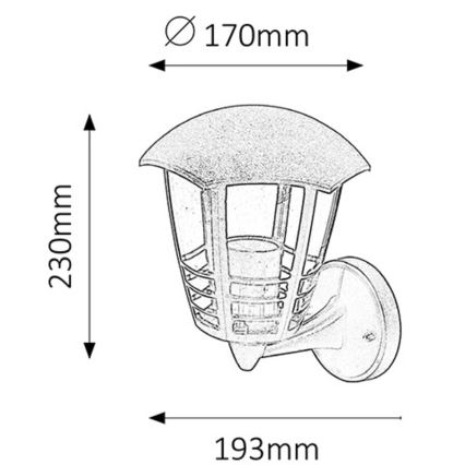 Rabalux - Екстериорна Стенна лампа 1xE27/60W/230V IP44