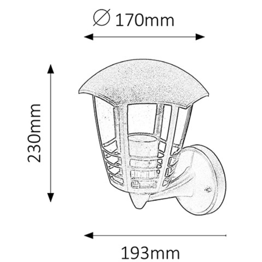 Rabalux - Екстериорна Стенна лампа 1xE27/60W/230V IP44