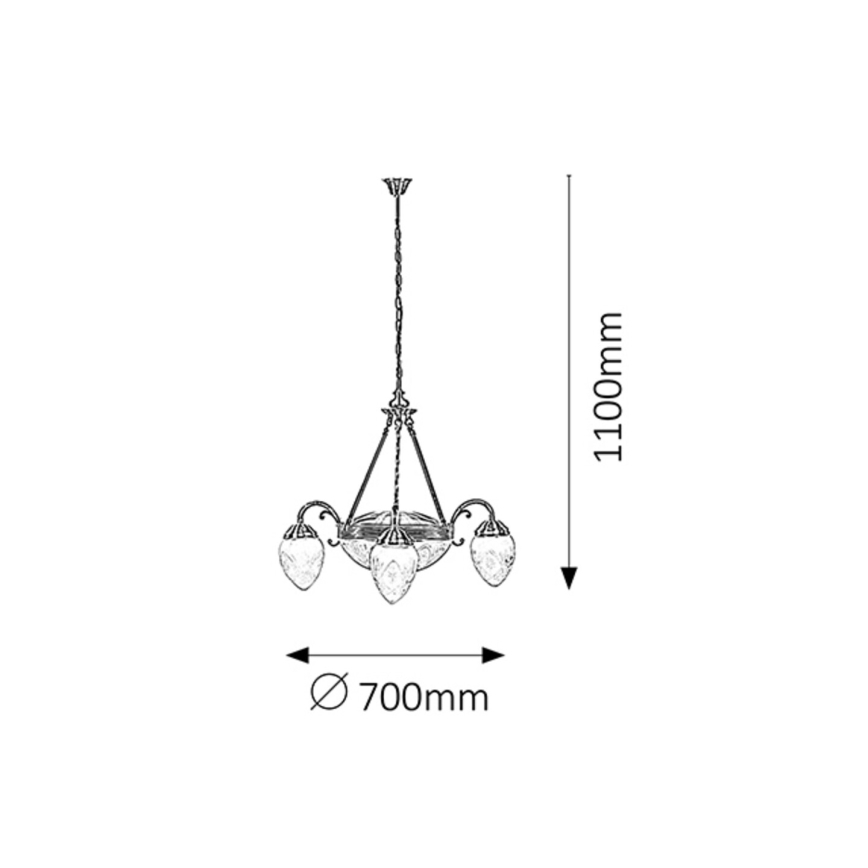 Rabalux 8633 - Полилей на верижка ANNABELLA 3xE14/40W+2xE27/60W