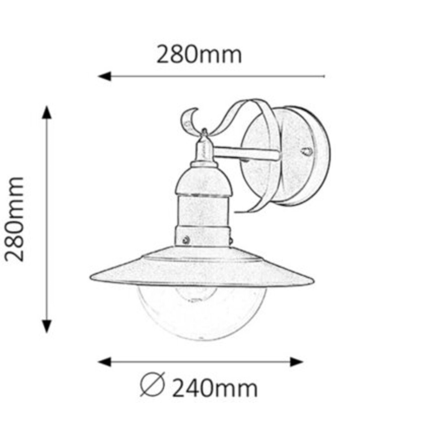 Rabalux - Екстериорна Стенна лампа 1xE27/60W/230V IP44