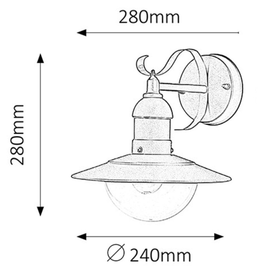 Rabalux - Екстериорна Стенна лампа 1xE27/60W/230V IP44