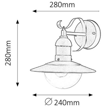 Rabalux - Екстериорна Стенна лампа 1xE27/60W/230V IP44