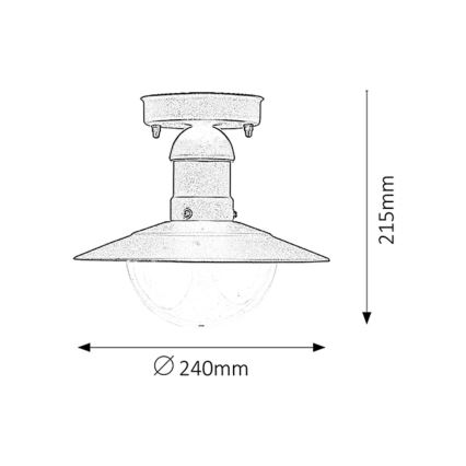 Rabalux - Екстериорна Лампа за таван 1xE27/60W IP44