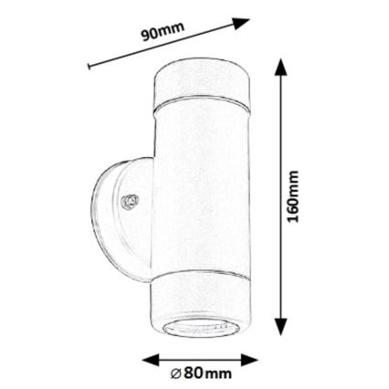 Rabalux - Екстериорна Стенна лампа 2xGU10/10W/230V  IP44