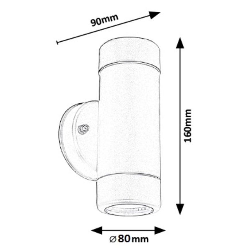 Rabalux - Екстериорна Стенна лампа 2xGU10/10W/230V  IP44