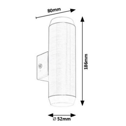 Rabalux - LED Екстериорен аплик 2xLED/4W/230V saténový матов хром IP44