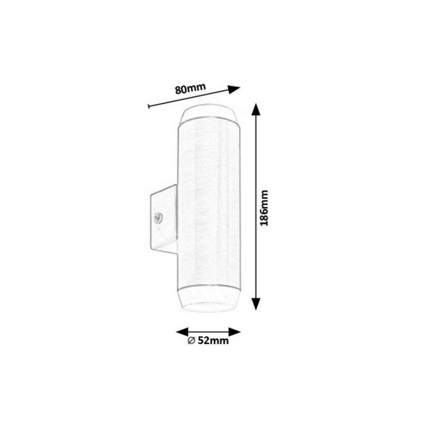 Rabalux - LED Екстериорен аплик 2xLED/4W/230V saténový матов хром IP44