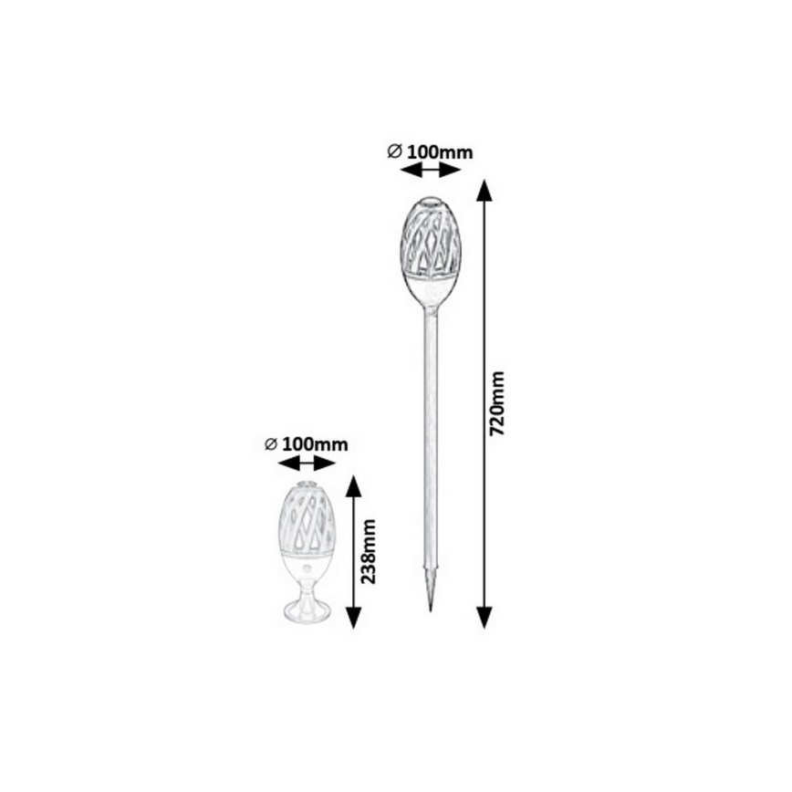 Rabalux - LED Екстериорна лампа LED/5W/със зареждаща се батерия с USB IP65