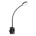 Rabalux - Димируема стенна LED лампа LED/4W/230V с USB порт за включване в електрически контакт, черна