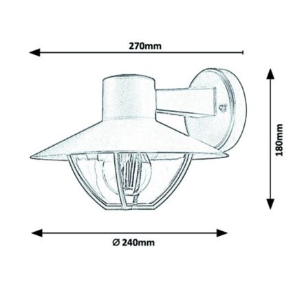 Rabalux - Екстериорен аплик 1xE27/10W/230V IP44