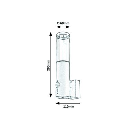 Rabalux - Екстериорен аплик със сензор 1xGU10/7W/230V IP44