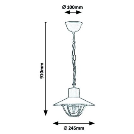 Rabalux - Екстериорен полилей 1xE27/10W/230V IP44