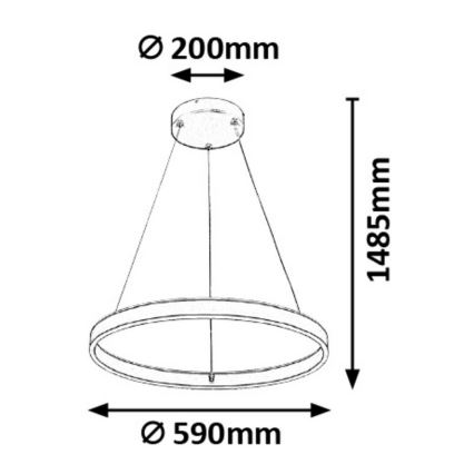 Rabalux - LED Демируем полилей на въже LED/36W/230V + Дистанционно управление
