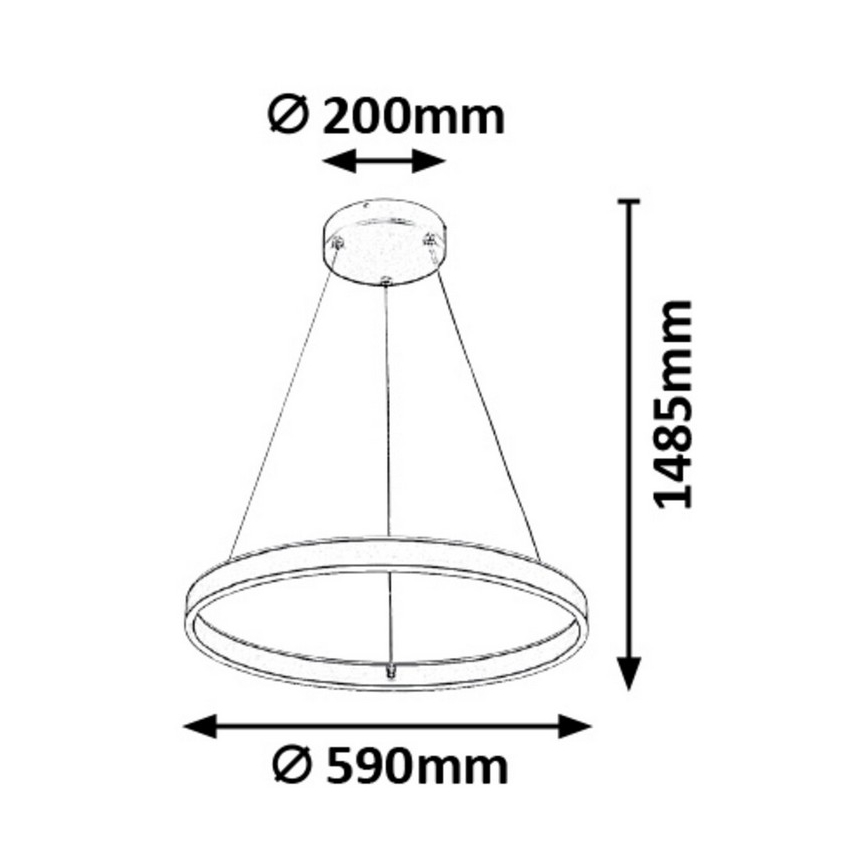 Rabalux - LED Демируем полилей на въже LED/36W/230V + Дистанционно управление