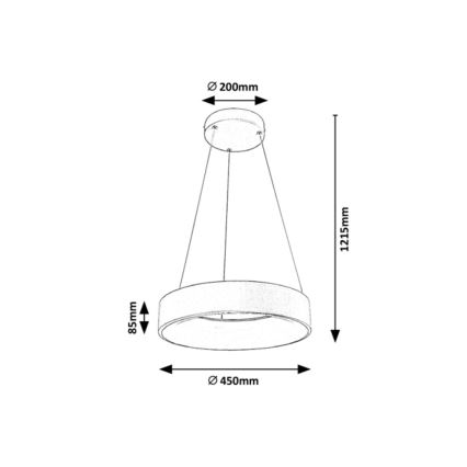 Rabalux - LED Димируем висящ полилей LED/24W/230V round + дистанционно 3000-6000K