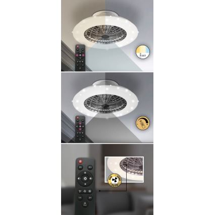 Rabalux - LED Димируема лампа с вентилатор LED/30W/230V 3000-6500K + дистанционно управление