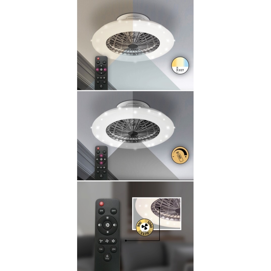 Rabalux - LED Димируема лампа с вентилатор LED/30W/230V 3000-6500K + дистанционно управление