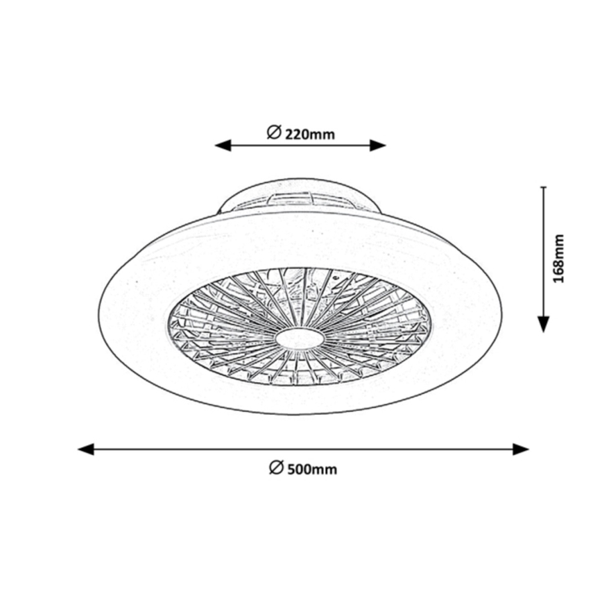 Rabalux - LED Димируема лампа с вентилатор LED/30W/230V 3000-6500K + дистанционно управление