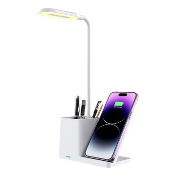 Rabalux - LED Димируема настолна лампа с безжично зареждане QI LED/4W/5V 3000/4000/6500K бял